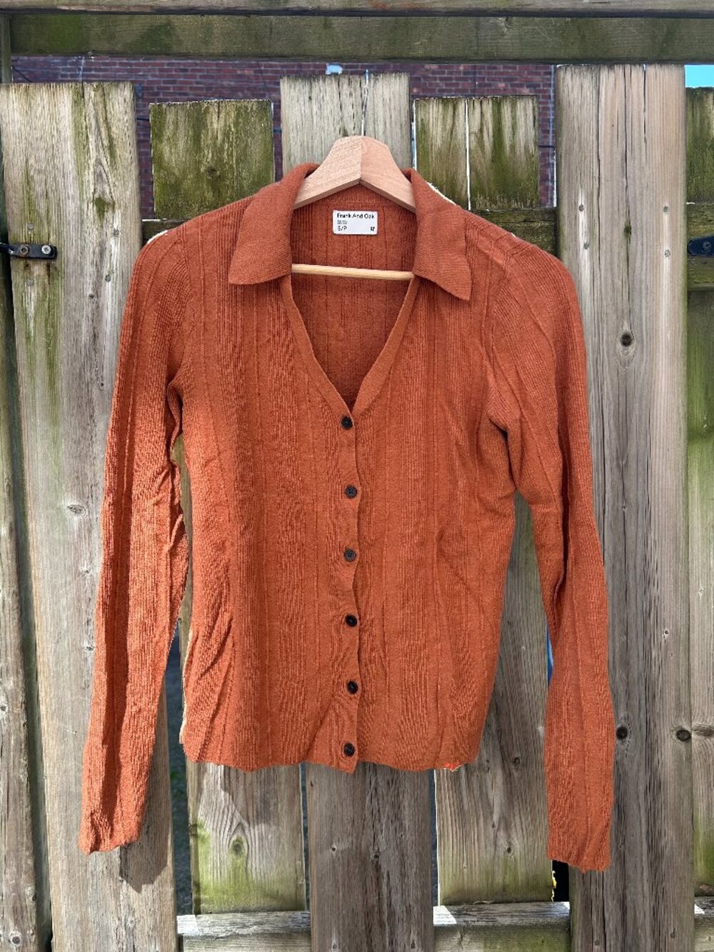 Frank & Oak - Collared Longsleeve Cardigan - S